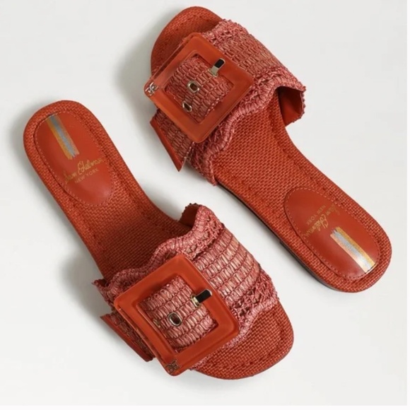 Brand New Sam Edelman Bambi Slides in Orange - Picture 2 of 6